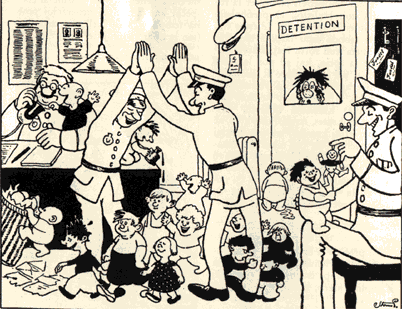 La policejo instalis ludĉambrojn por perditaj infanoj (1946)
